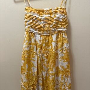 Yellow and White Floral Dress